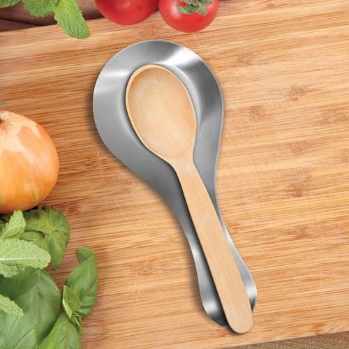 INKULTURE Stainless Steel Spoon Rest for Home & Kitchen, Pack 02 Pcs | Large | Spatula Ladle Holder | Spoon Rest Holder - Image 3