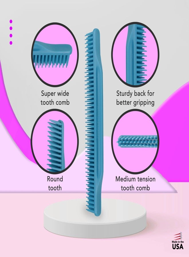 Allegro Combs 3-Row Detangling Comb, Wide Tooth Curl Defining Brush, Perfect for Women Curly Hair Stylists, Curl Defining Comb, Made In The USA, Baby Blue (1 Piece) - Image 4