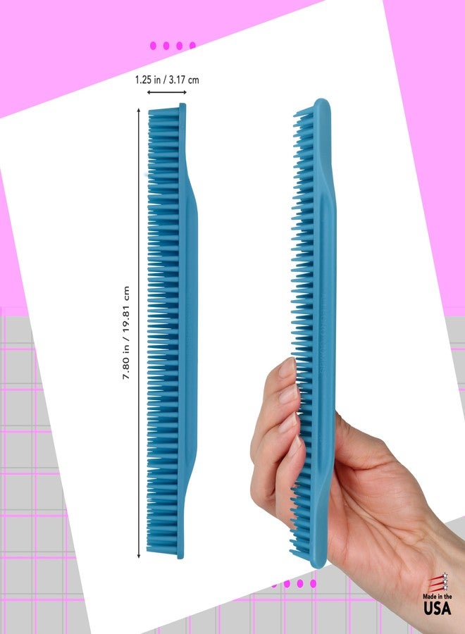 Allegro Combs 3-Row Detangling Comb, Wide Tooth Curl Defining Brush, Perfect for Women Curly Hair Stylists, Curl Defining Comb, Made In The USA, Baby Blue (1 Piece) - Image 2