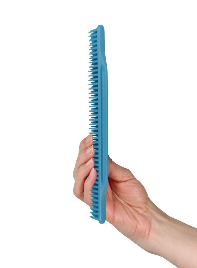 Allegro Combs 3-Row Detangling Comb, Wide Tooth Curl Defining Brush, Perfect for Women Curly Hair Stylists, Curl Defining Comb, Made In The USA, Baby Blue (1 Piece) - Image 1