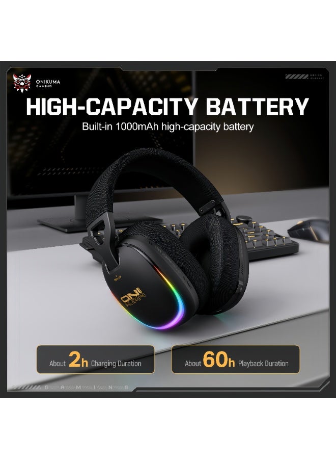ONIKUMA GT805 Quad Mode Gaming Gaming Headset Headset Wireless Bluetooth 2.4G Computer - Image 2