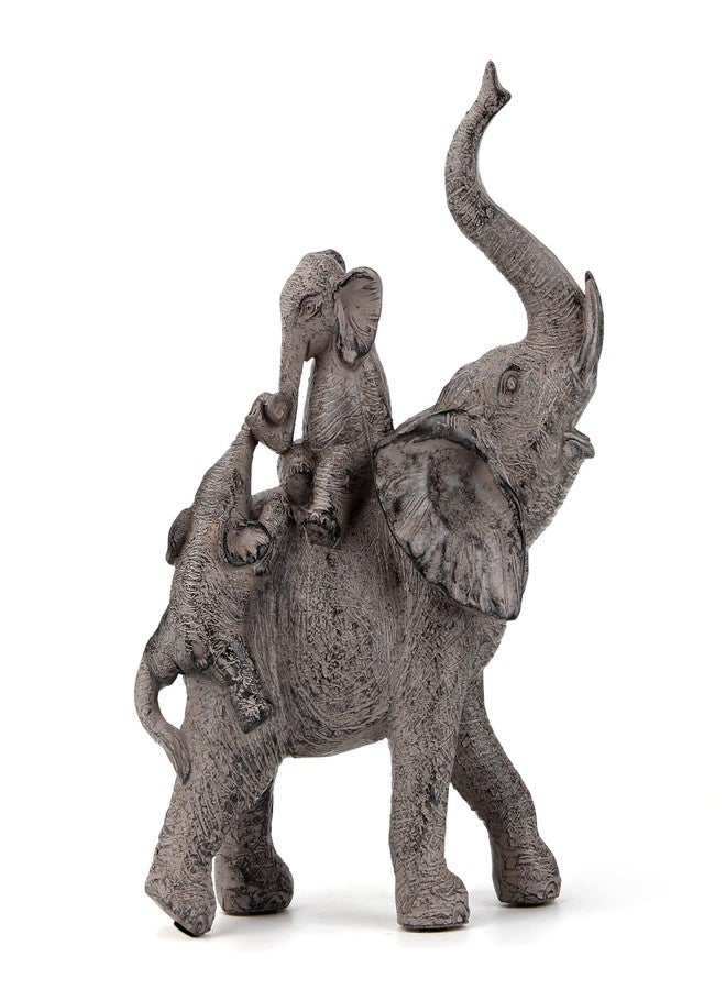 Smadeer Elephant Statues for Home Decor Accent, Elephants Decor for Shelf Table Desk Decorations, Mother and Baby Elephant Figurines with Trunk Up, African Animal Family Elephants Gifts for Woman - Image 1