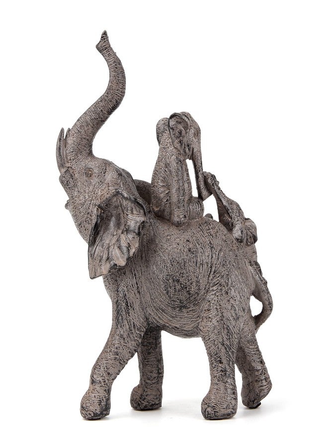 Smadeer Elephant Statues for Home Decor Accent, Elephants Decor for Shelf Table Desk Decorations, Mother and Baby Elephant Figurines with Trunk Up, African Animal Family Elephants Gifts for Woman - Image 3