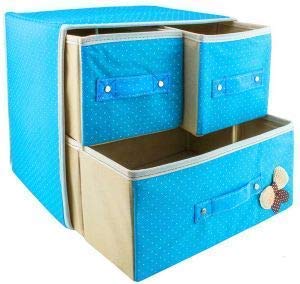STHITI STHITI 2 Layers 3 Drawers Foldable Storage Drawer Unit Box Bra Underwear Socks Cosmetics Closet Organizer Collapsible Storage Drawers Cloth Cabinet 29x22x28 Color Multi  - Image 4