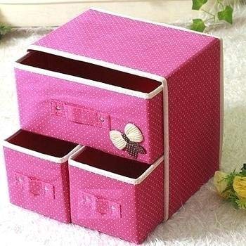 STHITI STHITI 2 Layers 3 Drawers Foldable Storage Drawer Unit Box Bra Underwear Socks Cosmetics Closet Organizer Collapsible Storage Drawers Cloth Cabinet 29x22x28 Color Multi  - Image 1