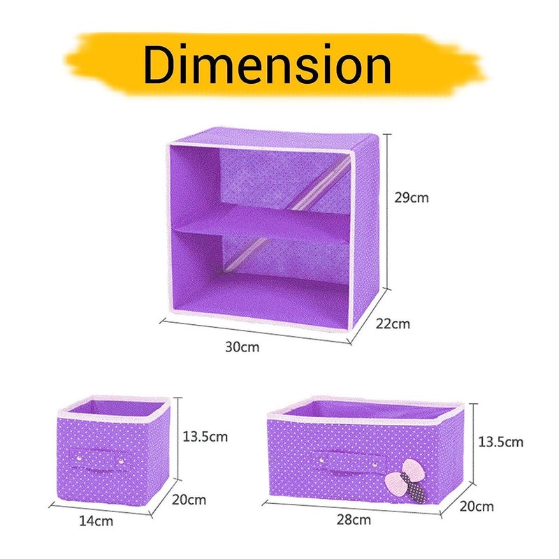 STHITI STHITI 2 Layers 3 Drawers Foldable Storage Drawer Unit Box Bra Underwear Socks Cosmetics Closet Organizer Collapsible Storage Drawers Cloth Cabinet 29x22x28 Color Multi  - Image 2