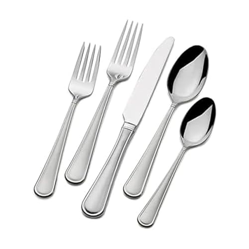 Mikasa Virtuoso Frost Flatware Service for 12 65 Piece Set 1810 Stainless Steel Silverware Set with Serving Utensils - Image 1
