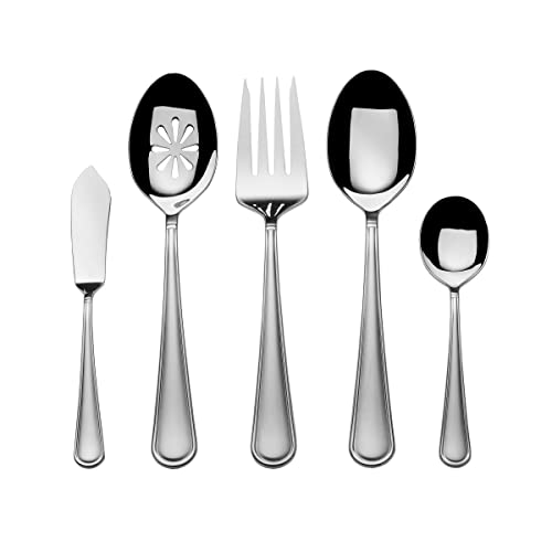 Mikasa Virtuoso Frost Flatware Service for 12 65 Piece Set 1810 Stainless Steel Silverware Set with Serving Utensils - Image 3