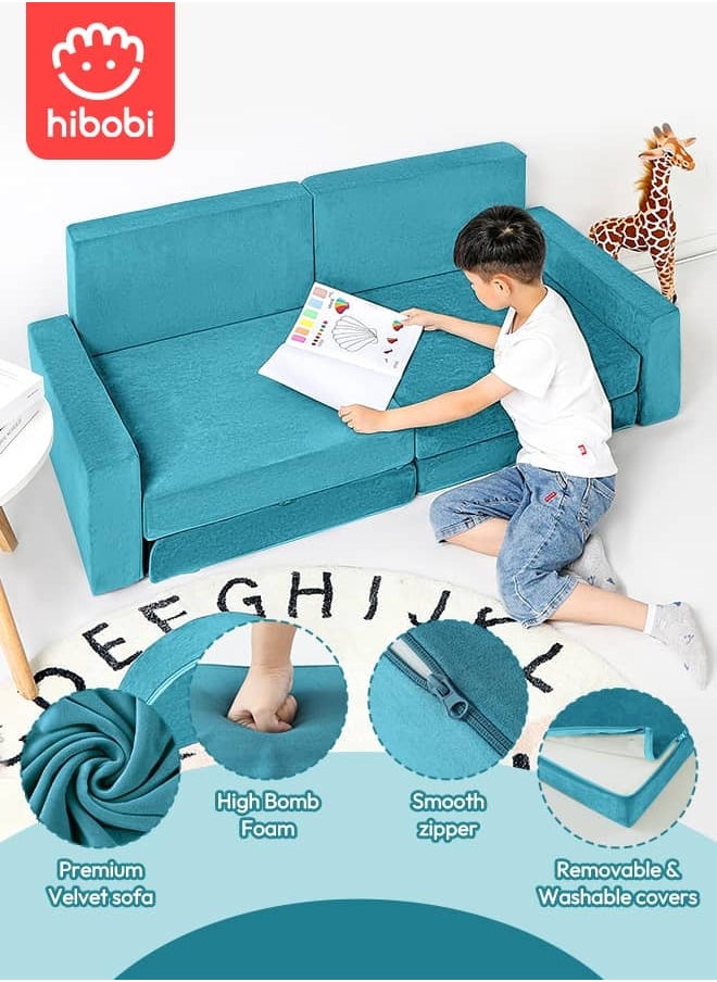 Kids' Modular Building Block Set - 14-Piece Creative Foam Play Couch for Fun & Learning