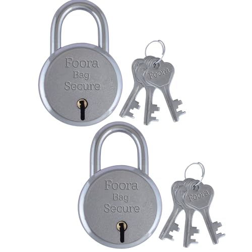 Foora Luggage Lock with 3 Keys - Small Travel Lock for Bags, Boxes, Money Bank - Secure Lock and Key for Trolley Bags, Suitcases Pack of 2 - Image 1