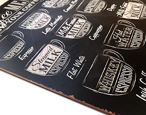 SUDAGEN Vintage Coffee MENU Metal Signs (12 x 8 Inches, Tin Material, Perfect for Cafe, Bar, Home Wall Decor) - Image 3