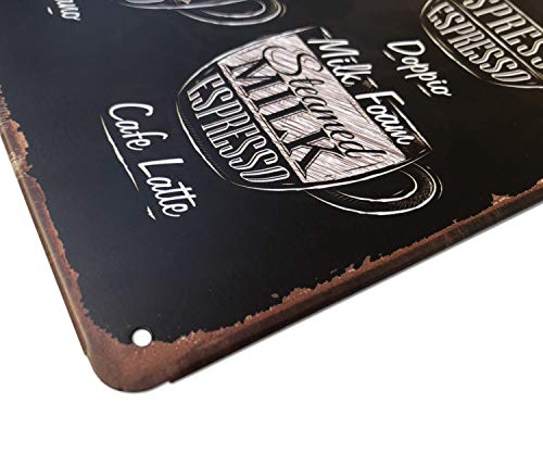 SUDAGEN Vintage Coffee MENU Metal Signs (12 x 8 Inches, Tin Material, Perfect for Cafe, Bar, Home Wall Decor) - Image 2