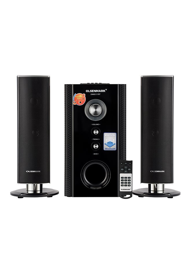 Olsenmark 2.1 Ch Multimedia Bluetooth Home Theater Speaker With Remote ,PMPO-10000W OMMS1117BT Black - Image 1