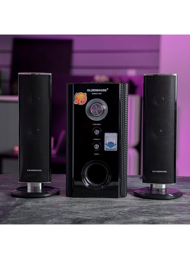 Olsenmark 2.1 Ch Multimedia Bluetooth Home Theater Speaker With Remote ,PMPO-10000W OMMS1117BT Black - Image 4