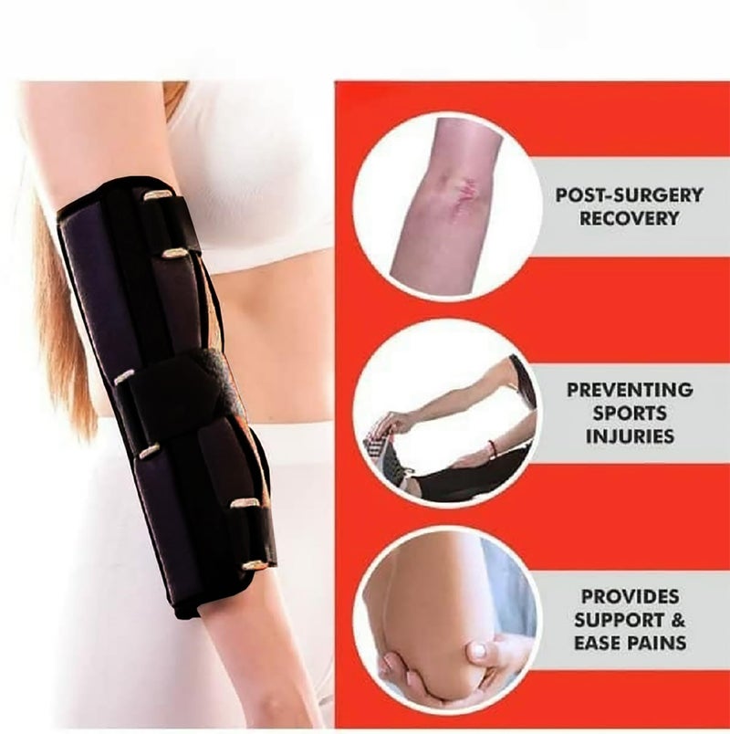 DipNish Arm Immobilizer aluminium & neoprene Brace Elbow Splint Support Stabilizer For Elbow Fracture Wrist Elbow Support For Dislocation, Sprains & Broken Arm(universal size) - Image 2