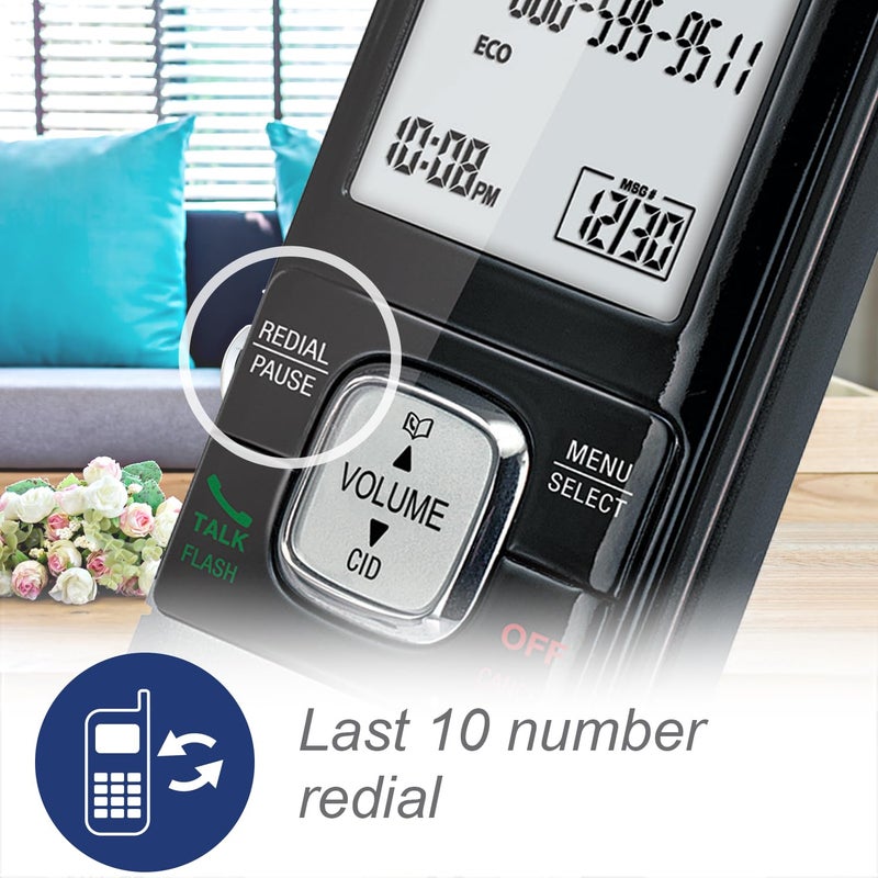 VTech CS6719 DECT 6.0 Cordless Phone with Caller ID/Call Waiting, 1 Cordless Handset , Silver/Black - Image 5