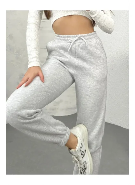 Swana Winter Thick Three Thread 90% Cotton Raised Sweatpants with Elastic Legs