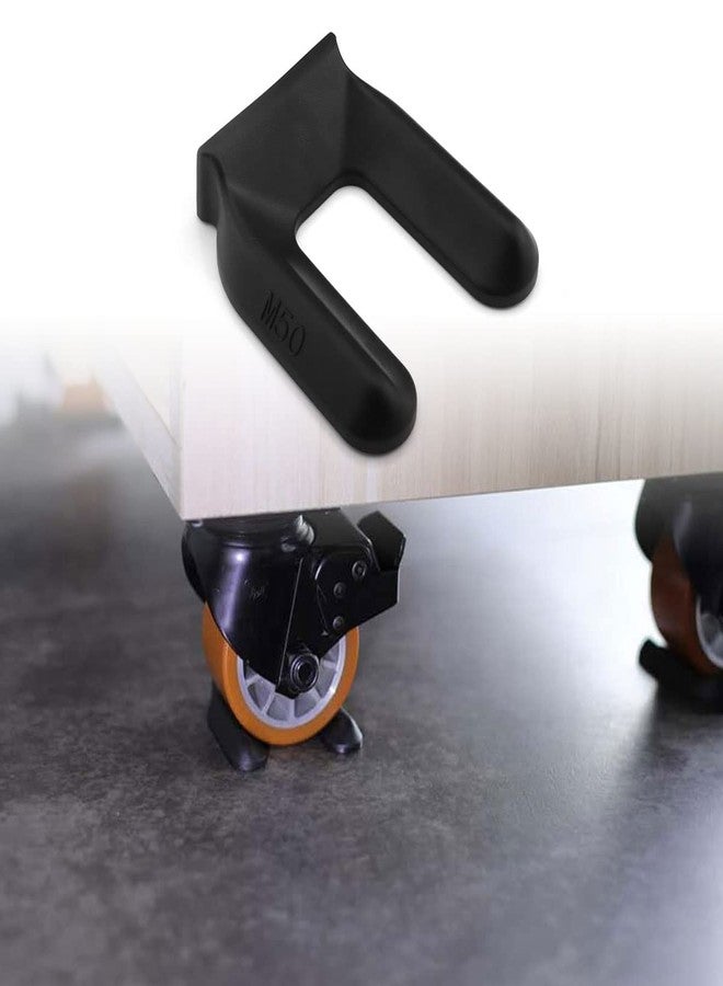 DGHAOP 4pcs Furniture Wheel Caster Cups Rubber Non-Slip Foot Mats M50 Caster Cups Keeps Bed and Furniture from Sliding Bed Caster Stopper - Image 4
