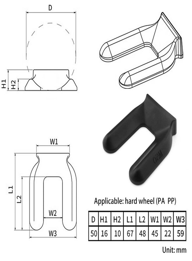DGHAOP 4pcs Furniture Wheel Caster Cups Rubber Non-Slip Foot Mats M50 Caster Cups Keeps Bed and Furniture from Sliding Bed Caster Stopper - Image 2