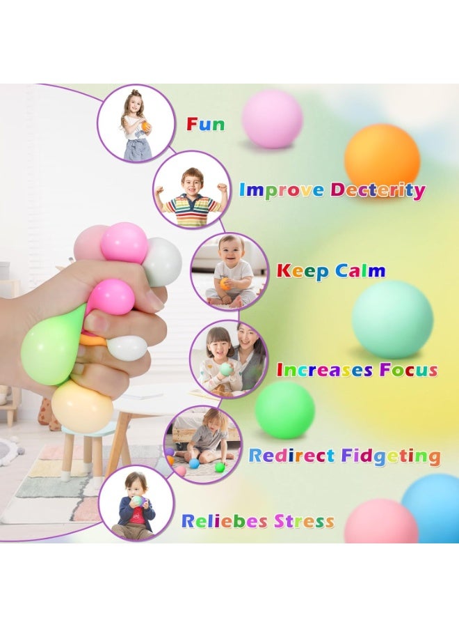 12 Pcs Stress Balls Set for Adults and Kids - Squishy Ball Sensory Fidget Toys for Anxiety Relief - Squeeze Ball Party Favors Bulk Pack - Classroom Prize - Birthday - Image 5