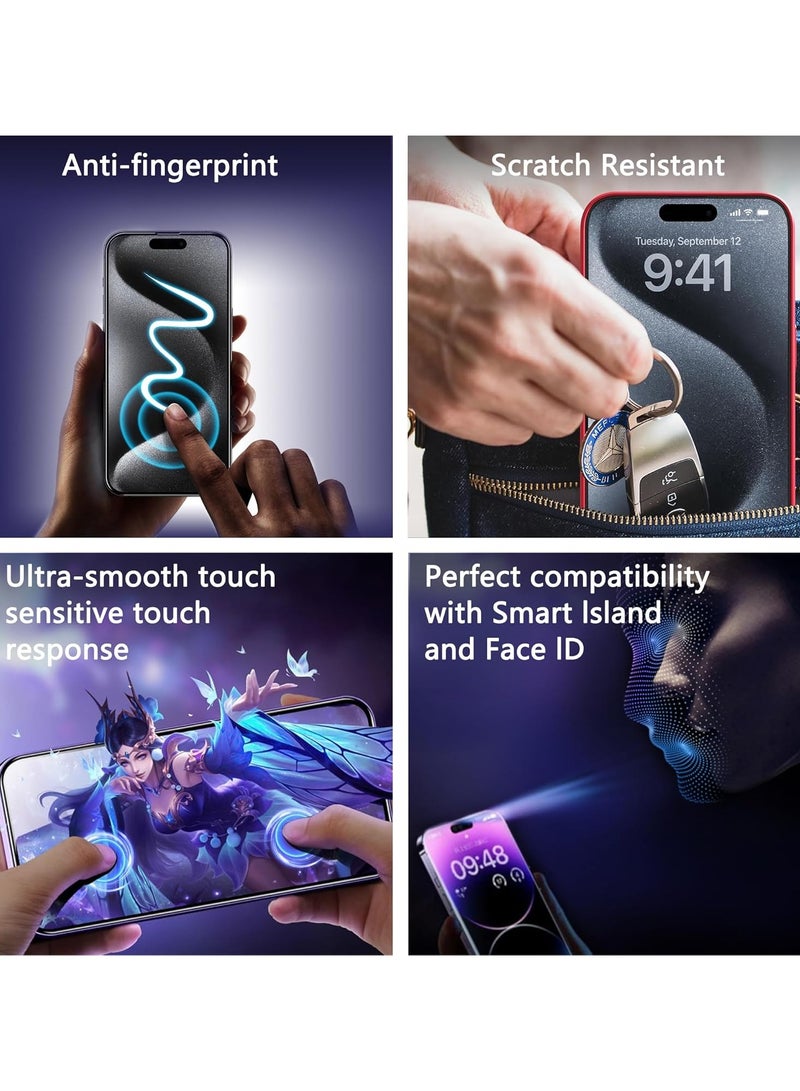 Denx Privacy Screen Protector for iPhone 16 Plus, Private Glass Screen Protector, Auto Alignment Tool Kit for Easy Installation, Bubble Free, Full Coverage Case Friendly - Image 2