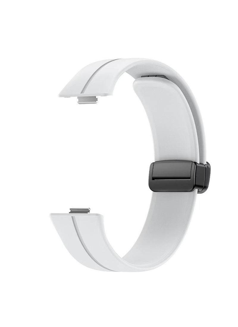 DKNG Huawei Fit3 Strap Silicone Magnetic Buckle, Adjustable Section Silicone Sports Watch, Huawei Fit3 Strap White  - Image 2