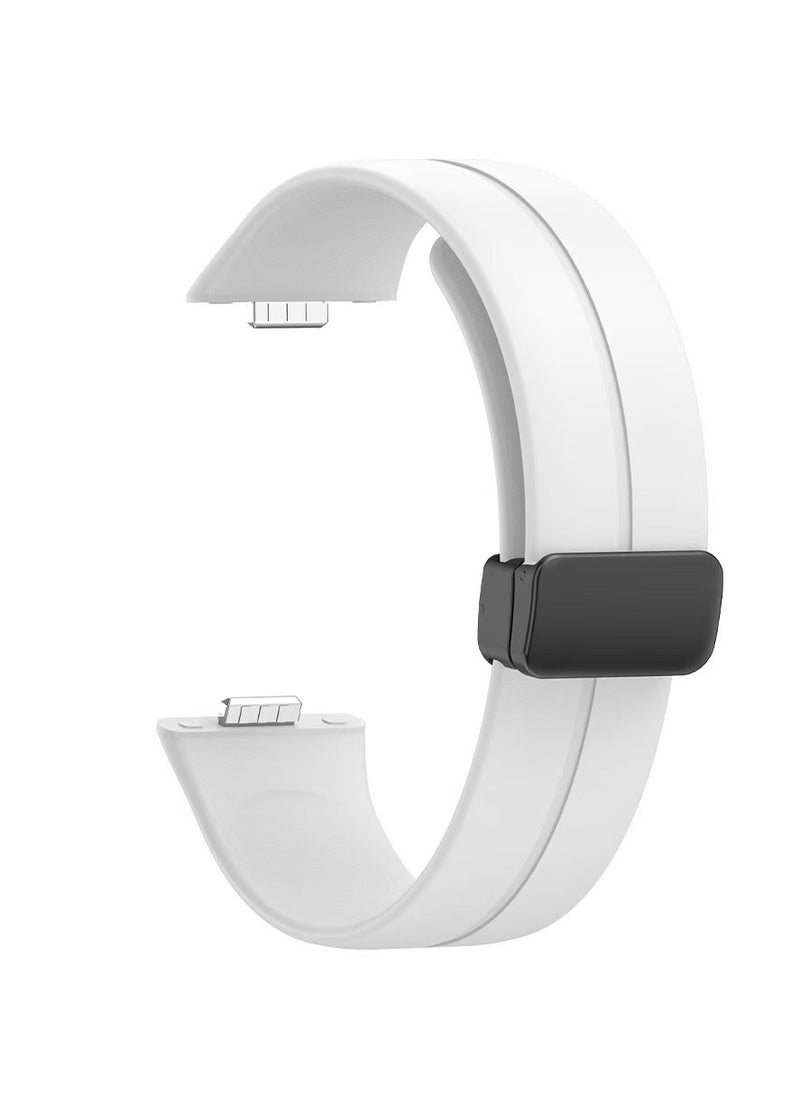 DKNG Huawei Fit3 Strap Silicone Magnetic Buckle, Adjustable Section Silicone Sports Watch, Huawei Fit3 Strap White  - Image 3