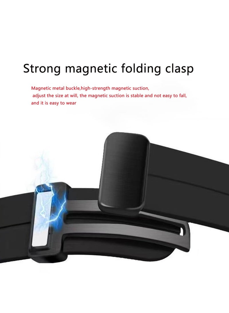 DKNG Huawei Fit3 Strap Silicone Magnetic Buckle, Adjustable Section Silicone Sports Watch, Huawei Fit3 Strap White  - Image 5