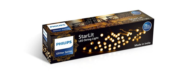 Philips فوانيس فيليبس ستارليت بطول 12 متر و72 LED للزينة في المهرجانات، فوانيس LED لعيد الديوالي وعيد الميلاد وزينة المنزل، حزمة من 2 - Image 3