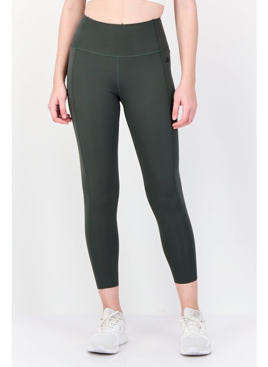 Women Tight Fit Training Optime Power 7/8 Leggings, Dark Olive