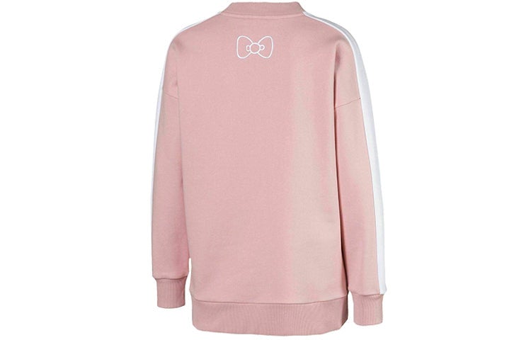 PUMA (WMNS) PUMA x Hello Kitty CasualSport Round NeckKnitting Hoodie PinkRed - Image 1