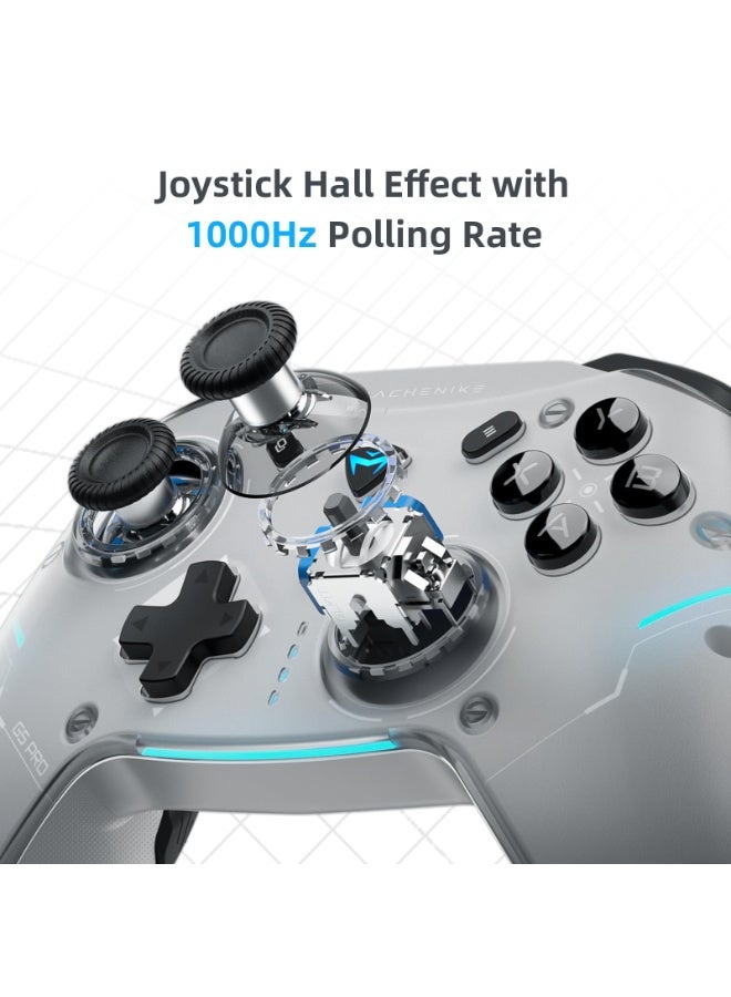 Machenike G5PRO Max SE 1000HZ Wireless Gaming Controller for NS/PC/iOS/Android with Charging Dock,PC Controller Hall Effect Joystick/Triggers/Gyroscope,RGB Backlight, Gray - Image 3