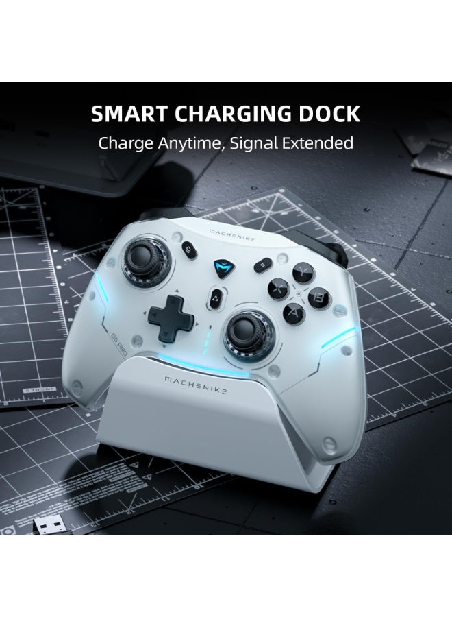 Machenike G5PRO Max SE 1000HZ Wireless Gaming Controller for NS/PC/iOS/Android with Charging Dock,PC Controller Hall Effect Joystick/Triggers/Gyroscope,RGB Backlight, Gray - Image 5