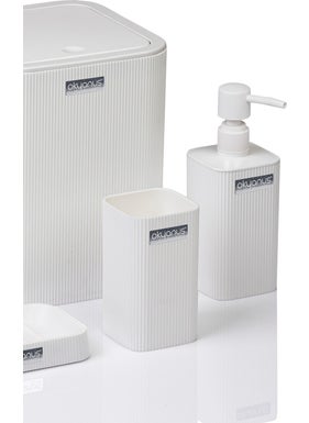 ‎okyanus Home Ocean Home Mina White Striped Square Bathroom Set  - Image 4