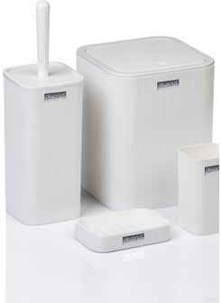 ‎okyanus Home Ocean Home Mina White Striped Square Bathroom Set  - Image 5