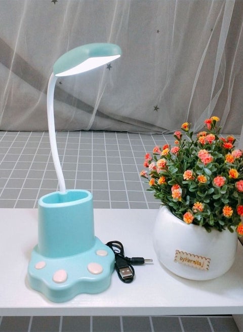 1-قطعة متعددة الوظائف USB قابلة للشحن LED مصباح طاولة حماية العين مصباح القراءة بجانب السرير مع حامل القلم للاستخدام اليومي للهدايا