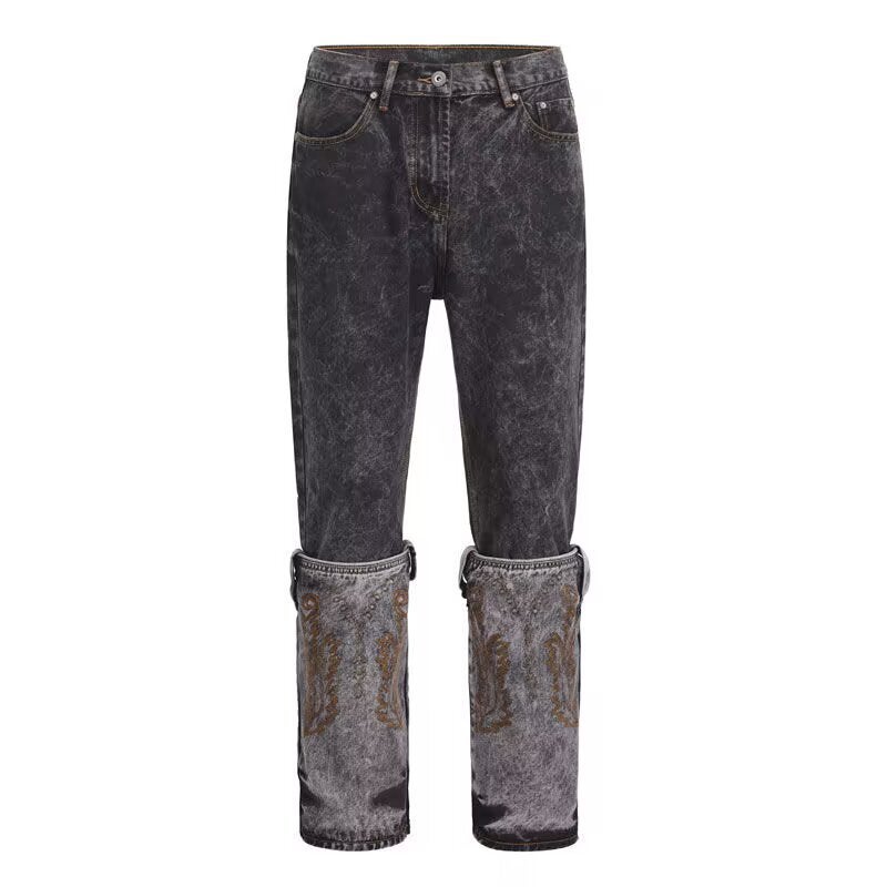 Unisex Classic Denim Jeans Loose Fit Daily Outdoor Wear - Image 1