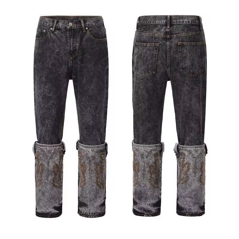 Unisex Classic Denim Jeans Loose Fit Daily Outdoor Wear - Image 3