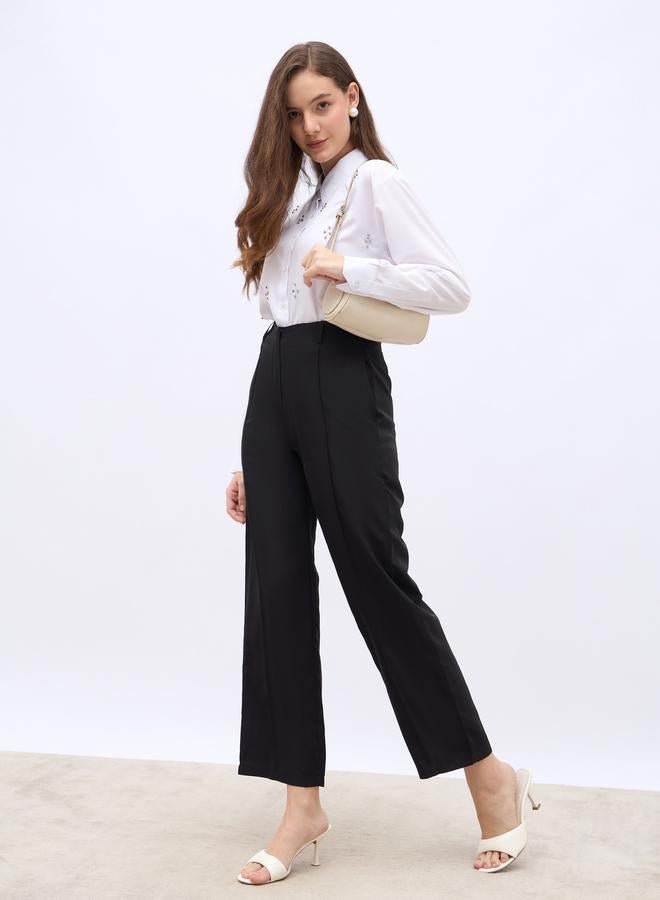 Styli Women White Embellished Long Sleeve Shirt - Image 1