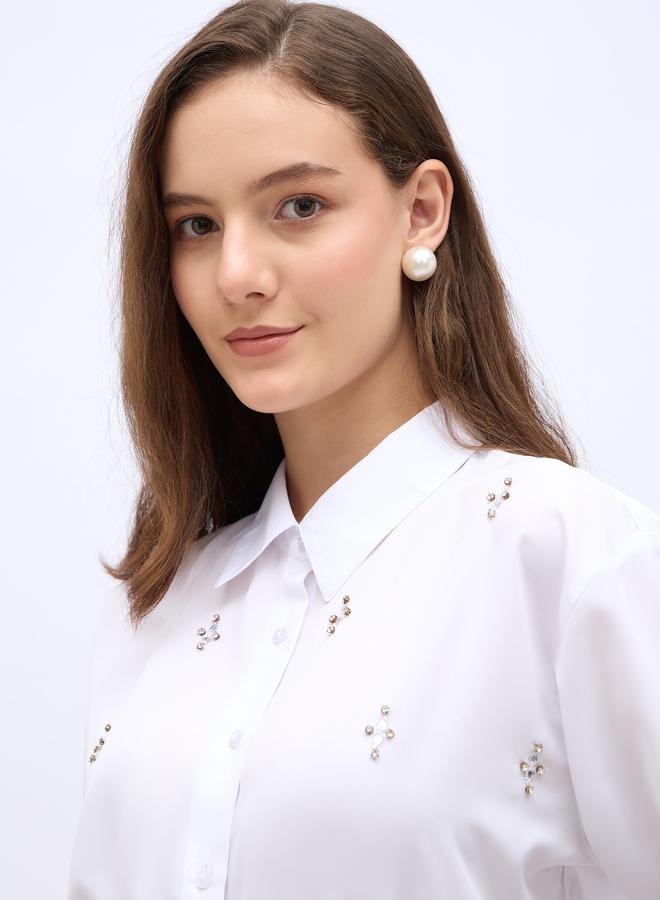 ستايلي بلوزة كاجوال منمقة بأكمام طويلة - Image 4