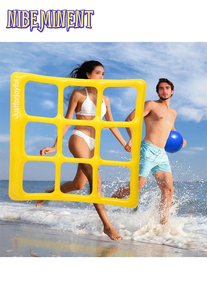 NIBEMINENT Pool Toys Games Set - Tic-Tac-Toe Inflatable Pool Toy with 6 Balls - for Adults Teens Kids  - Image 3