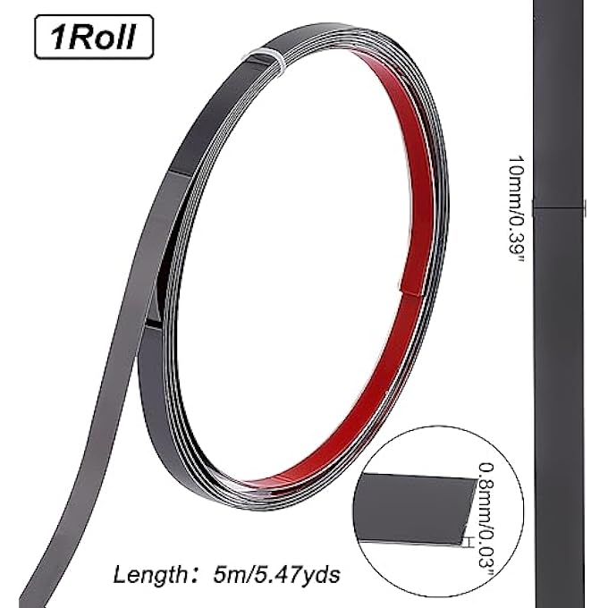 PVC QUADRANT TRIM 5M GUNMETAL WALL MOLDING TRIM 201 STAINLESS STEEL PEEL AND FLEXIBLE MOULDING WALL CORNER TRIM SELF ADHESIVE FOR WALL MIRROR FURNITURE DOOR WARDROBE 10MM WIDE - Image 3