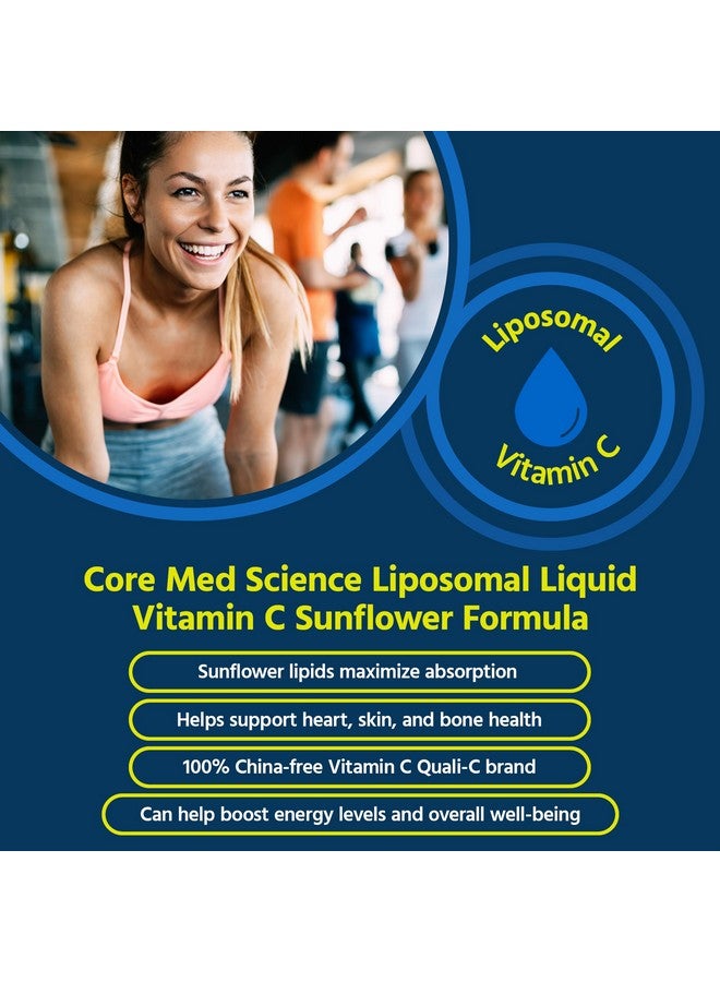 كور ميد ساينس Core Med Science Liposomal Vitamin C 1000mg Liquid - Sunflower Formula, 5 Fl Oz - مكمل غذائي طبيعي من فيتامين C Liposomal غير معدّل وراثيًا - معزز لجهاز المناعة للبالغين - يدعم تكوين الكولاجين - Image 2