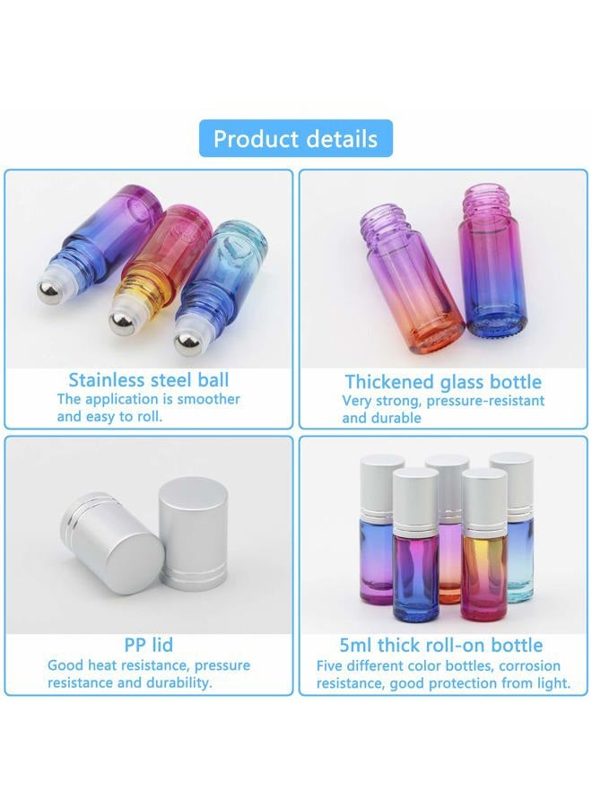 NewZoll 26Pcs Essential Oil Roller Bottles Set, 5ml Roller Bottles with 5ml Droppers, Funnels & Opener, Glass Roll-on Bottles for Perfumes Aromatherapy Oils Liquid - Image 3