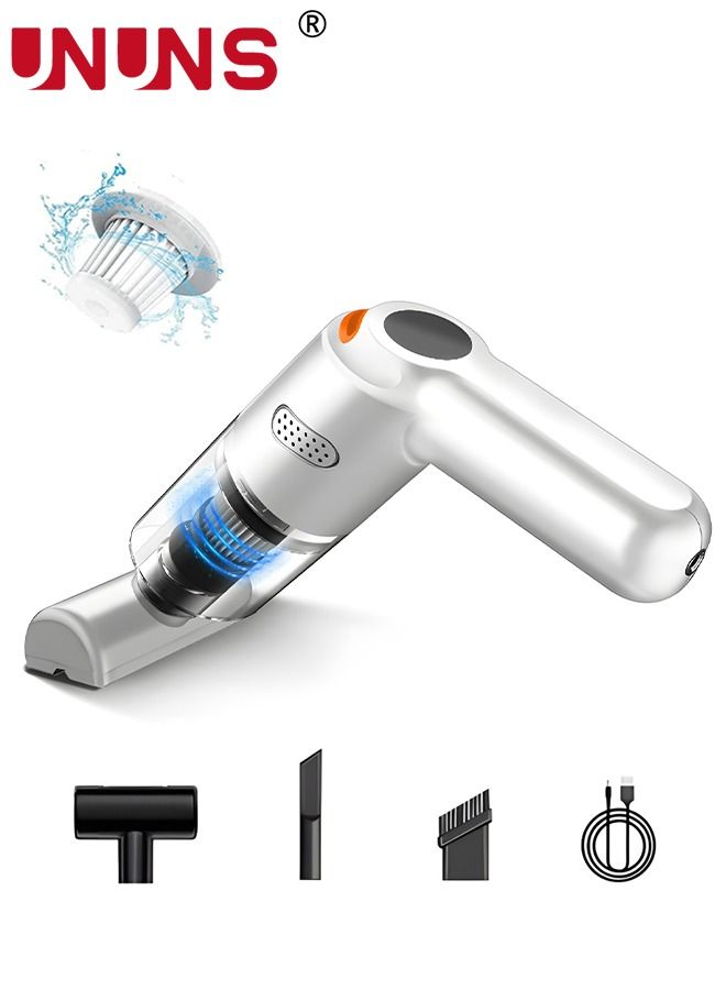 UNUNS HandHeld Cordless Cleaner,High Power USB Rechargeable Vacuum Cordless With 3 Suction Head,Hand Vacuum With Large Dirt Bowl,Washable Filter And Cleaning Brush - Image 1