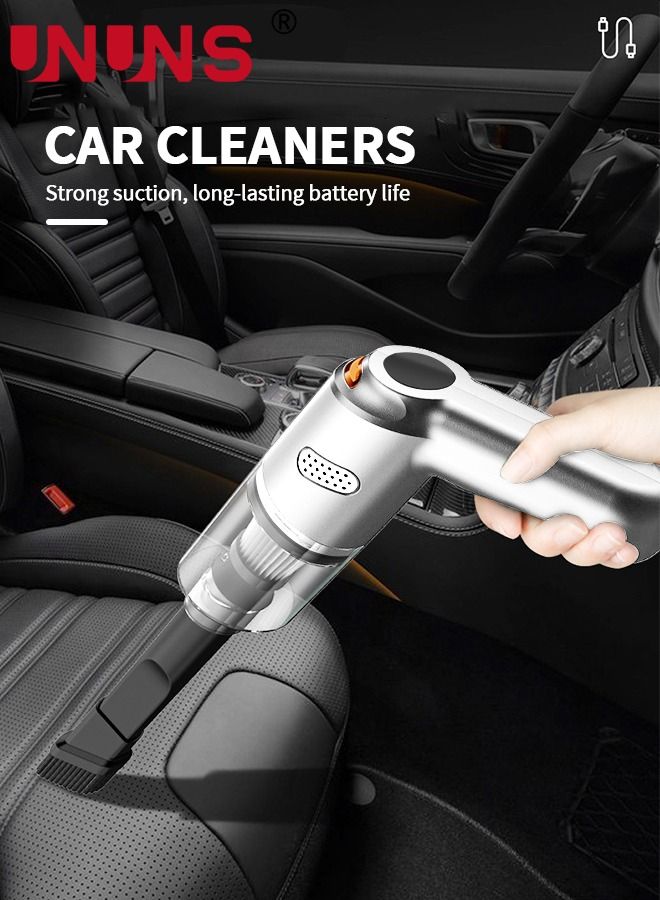 UNUNS HandHeld Cordless Cleaner,High Power USB Rechargeable Vacuum Cordless With 3 Suction Head,Hand Vacuum With Large Dirt Bowl,Washable Filter And Cleaning Brush - Image 3