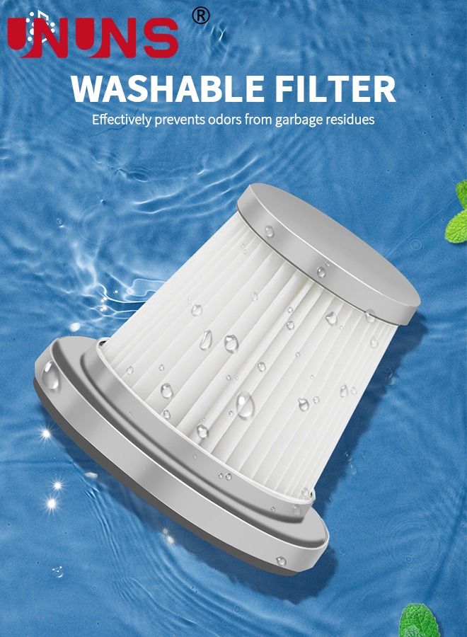 UNUNS HandHeld Cordless Cleaner,High Power USB Rechargeable Vacuum Cordless With 3 Suction Head,Hand Vacuum With Large Dirt Bowl,Washable Filter And Cleaning Brush - Image 4