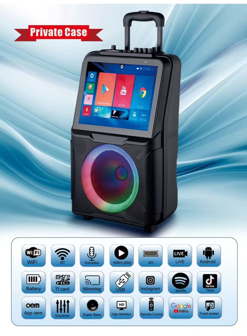 رايموس مكبر صوت كاريوكي Raymos SA-8908 مقاس 10 بوصات - ملف صوتي مزدوج | نظام أندرويد 4.4 | ميكروفونان لاسلكيان | بلوتوث 4.0 | USB/TF/FM | يدعم الكاريوكي والتلفزيون | تحكم في مستوى الصوت الجهير والميكروفون | جهاز تحكم عن بعد - Image 3