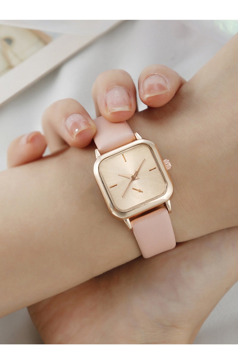 نعم سيدي. طقم مجوهرات ساعة نسائية مكون من 4 قطع، ساعة، قلادة، أقراط، خاتم، هدية نسائية - Image 2