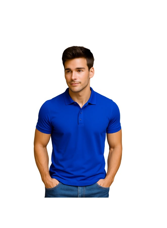 برينت شوب فور مي تي شيرت بولو جولف رجالي بقصّة عادية وأكمام قصيرة من القطن الخالص، 220 جرام لكل متر مربع، ألوان أساسية - Image 2